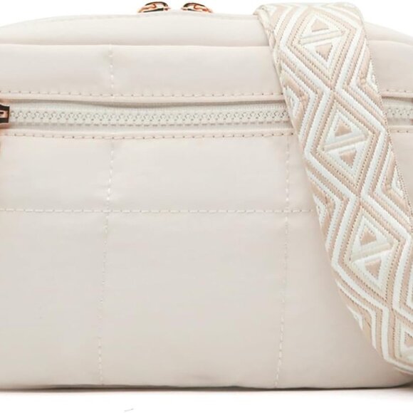 Small Quilted Crossbody Bags with Adjustable Wide Guitar Strap，Trendy Design Sho - Picture 1 of 6